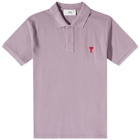 AMI Men's Small A Heart Polo Shirt in Parma