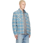 Polo Ralph Lauren Blue Felted Wool Collared Overshirt