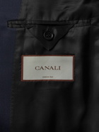 Canali - Slim-Fit Double-Breasted Satin-Trimmed Wool Tuxedo Jacket - Blue