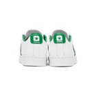 Converse White and Green Leather Pro OG Sneakers