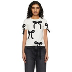 Marc Jacobs Off-White Bow Shrunken T-shirt
