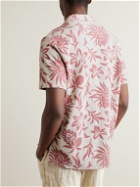 Faherty - Cabana Camp-Collar Floral-Jacquard Cotton-Blend Terry Shirt - Pink