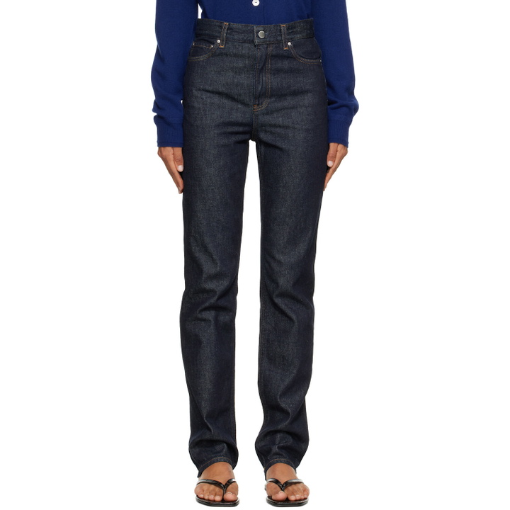 Photo: TOTEME Navy High Slim Denim Jeans