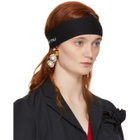 Miu Miu Black Crystal Logo Headband