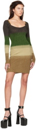 GCDS SSENSE Exclusive Brown & Green Minidress