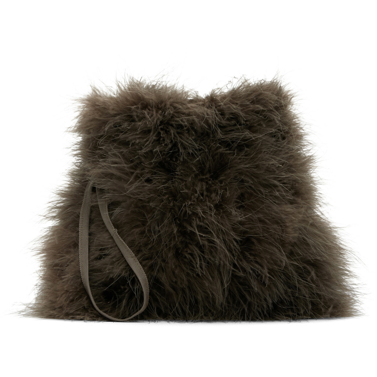 Yves Salomon Brown Feather Pouch