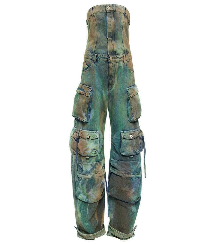 Photo: The Attico - Strapless cargo denim jumpsuit
