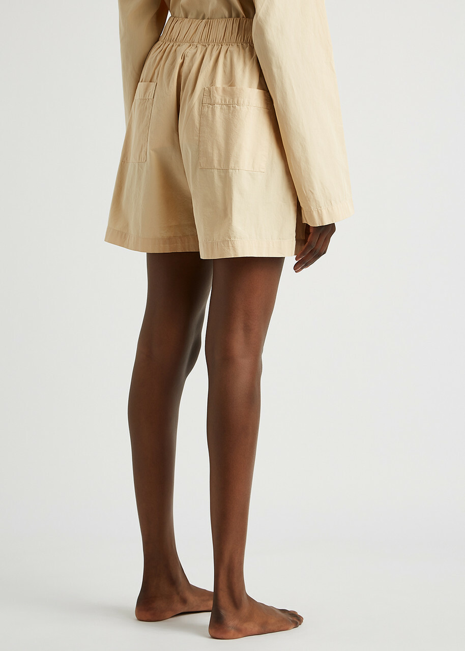 Tekla Unisex Poplin Pyjama Shorts Beige
