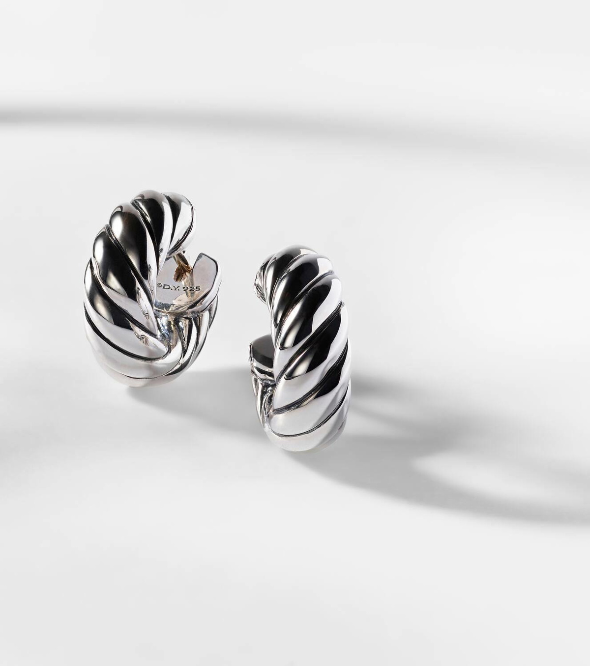 David Yurman Sculpted Cable sterling silver hoop earrings