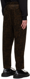 SOPHNET. Brown Paisley Trousers