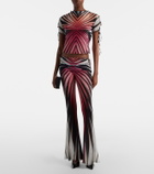 Roberto Cavalli Printed mesh top