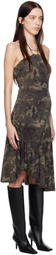 MISBHV Khaki Camo Mesh Trapezoid Midi Dress