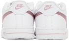 Nike Baby White & Pink Force 1 Sneakers