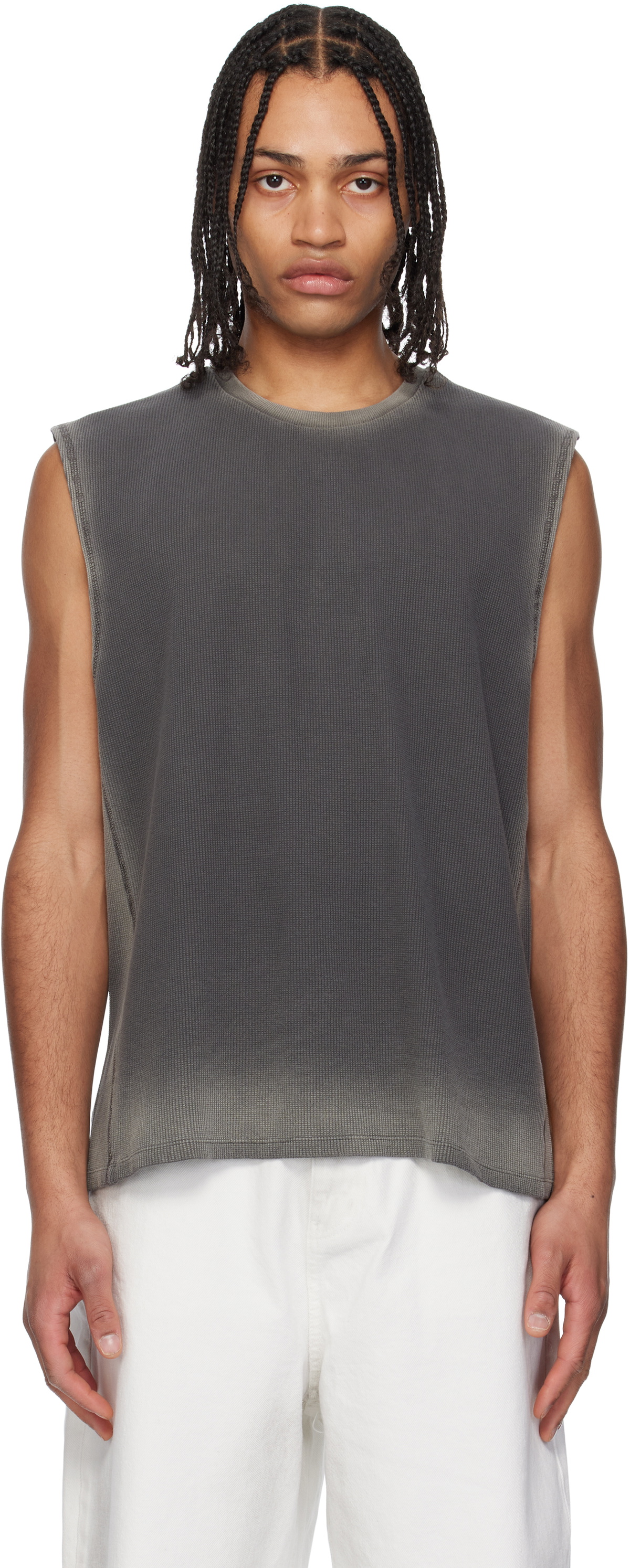 COOR Gray Faded-Wash Crewneck Tank Top