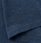 Isaia - Slim-Fit Mélange Cotton-Piqué Polo Shirt - Blue