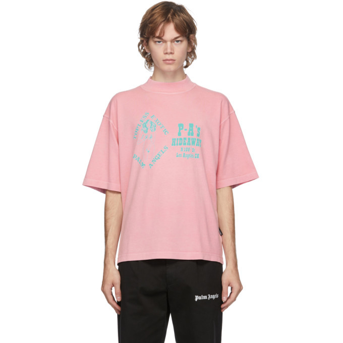 Photo: Palm Angels Pink GD Exotic Club Boxy T-Shirt