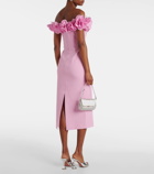 Rebecca Vallance Odetta floral-appliqué midi dress