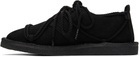 Y's Black Nubuck Leather Random Rope Loafers