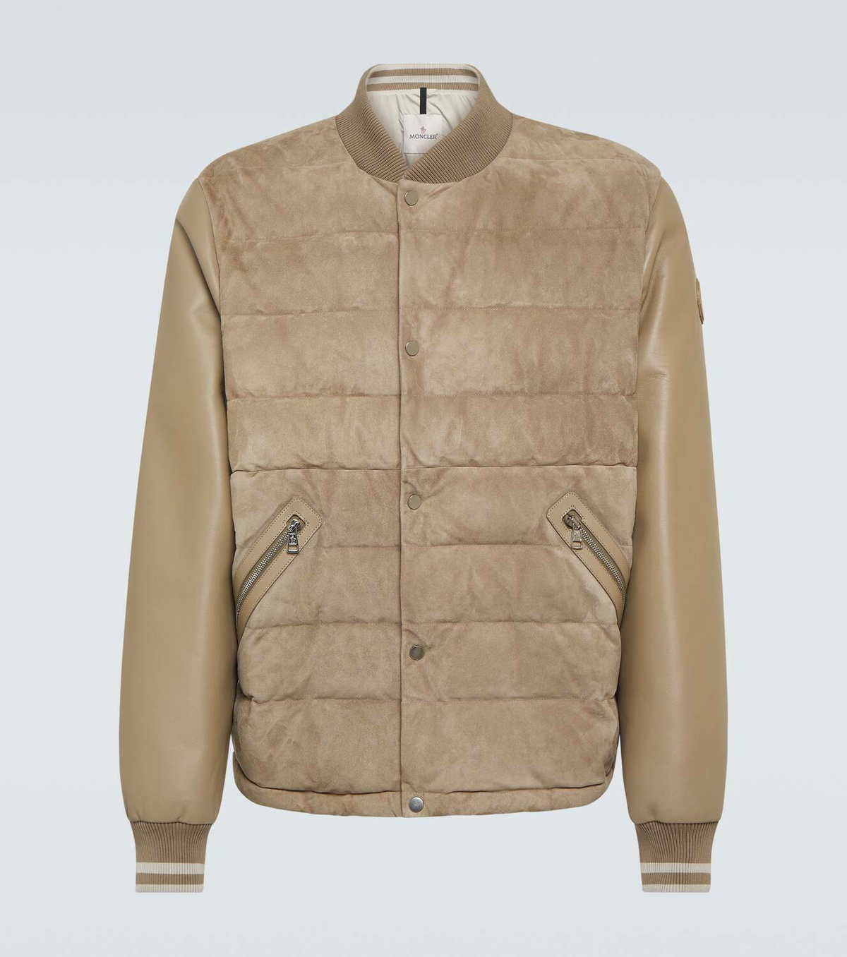 Moncler Chalanches leather and down bomber jacket