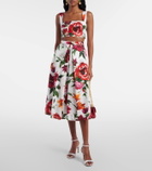 Dolce&Gabbana Floral cotton poplin bra top