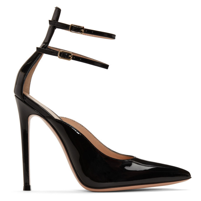 Gianvito Rossi Black Patent Kristi Heels