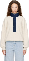 Entire Studios White System Half Zip Fleece Sweater