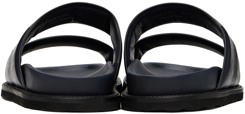 Burberry Navy & White Check Slides Burberry display picture 3