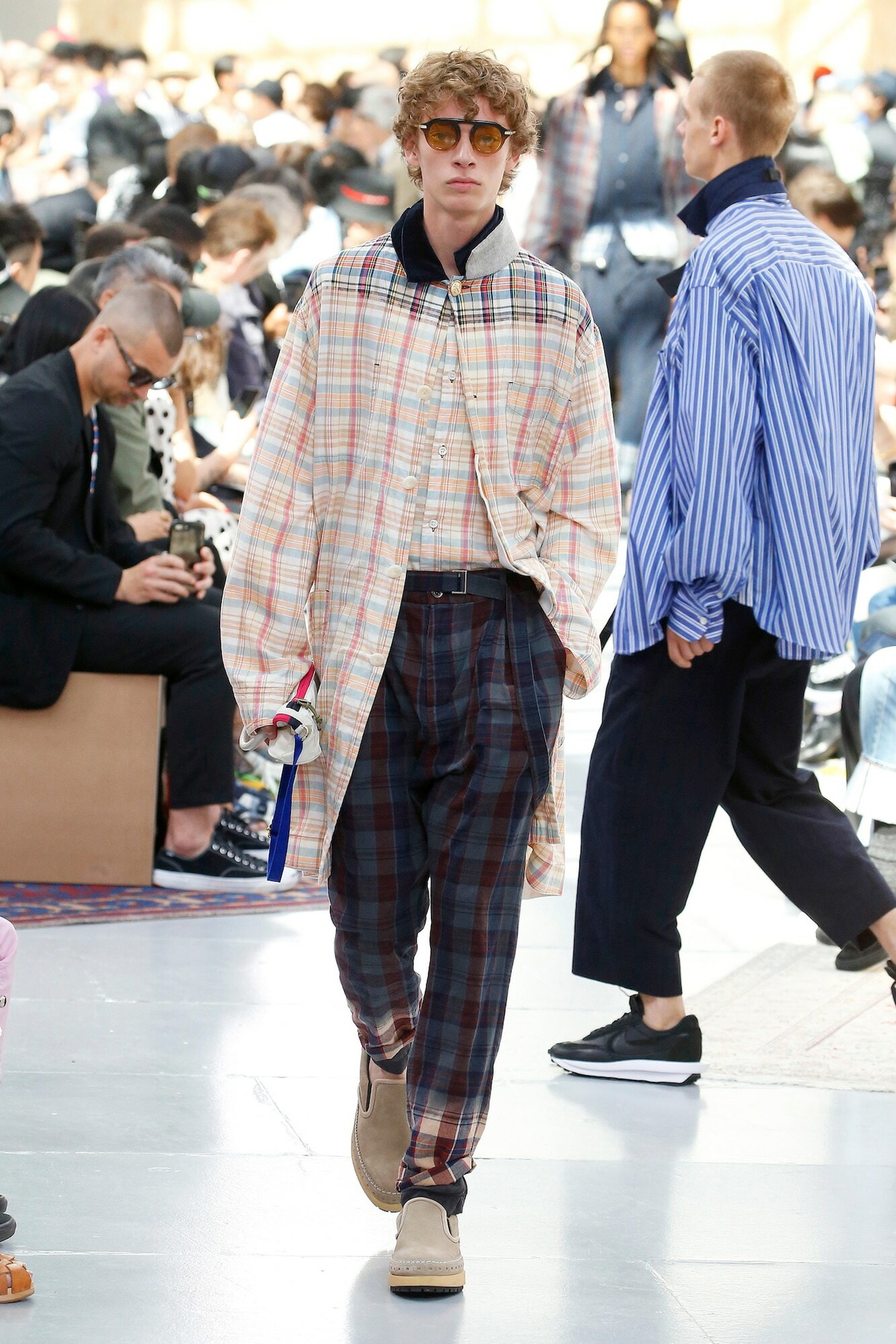 Sacai - Madras checked coat Sacai
