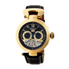 Heritor Ganzi Automatic Black Dial Black Leather Mens Watch HR3304