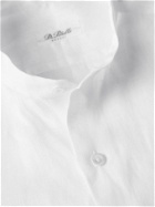 DE PETRILLO - Grandad-Collar Slub Linen Shirt - White