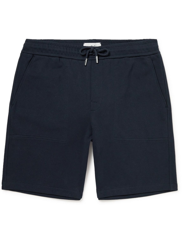 Photo: Mr P. - Straight-Leg Organic Cotton-Jersey Drawstring Shorts - Blue
