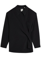 Calvin Klein Aleah Wrapped Wool Shirt Black
