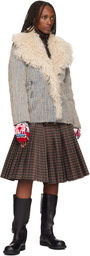 Vivienne Westwood Red & White Fingerless Gloves