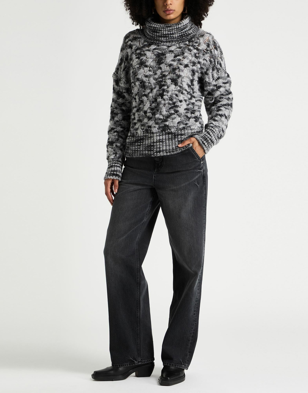 Manila Grace Womens Turtleneck Light in Grey