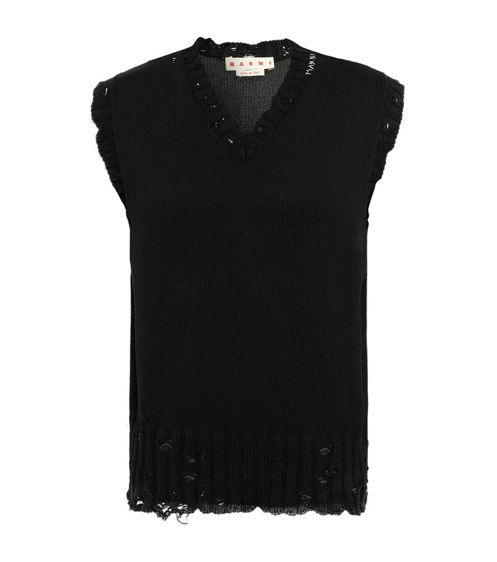 Photo: Marni - Distressed cotton sweater vest