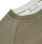 Brunello Cucinelli - Contrast-Tipped Cotton-Jersey Sweatshirt - Green