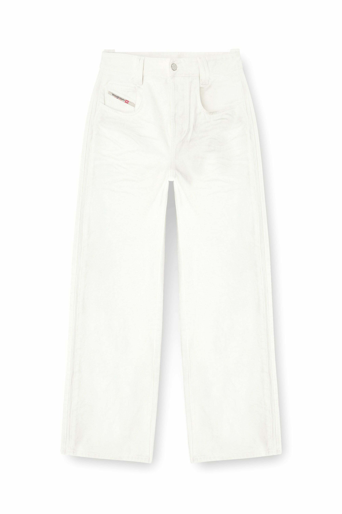 Diesel Relaxed Jeans High Waist 1982 D-Hakou, White, Button fly