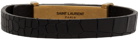 Saint Laurent Black Croc Belt Bracelet