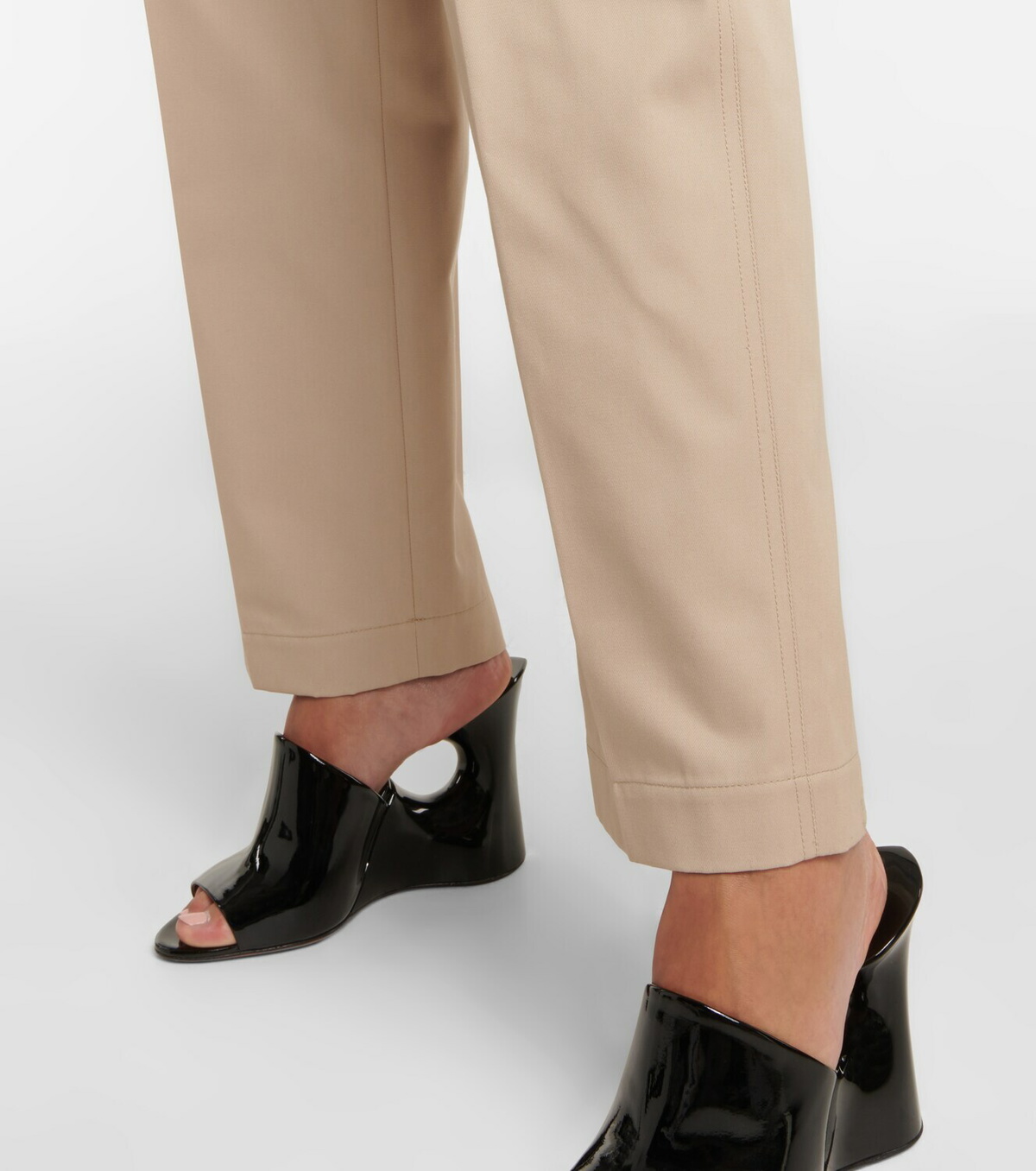 Alaïa High-rise cotton-blend straight pants ALAÏA