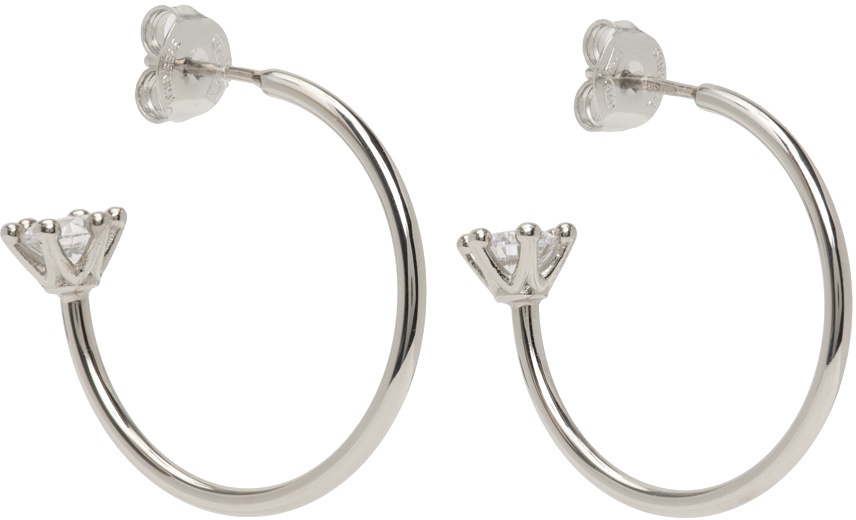 Photo: D'heygere Silver Crystal Solitaire Hoops