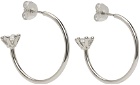 D'heygere Silver Crystal Solitaire Hoops