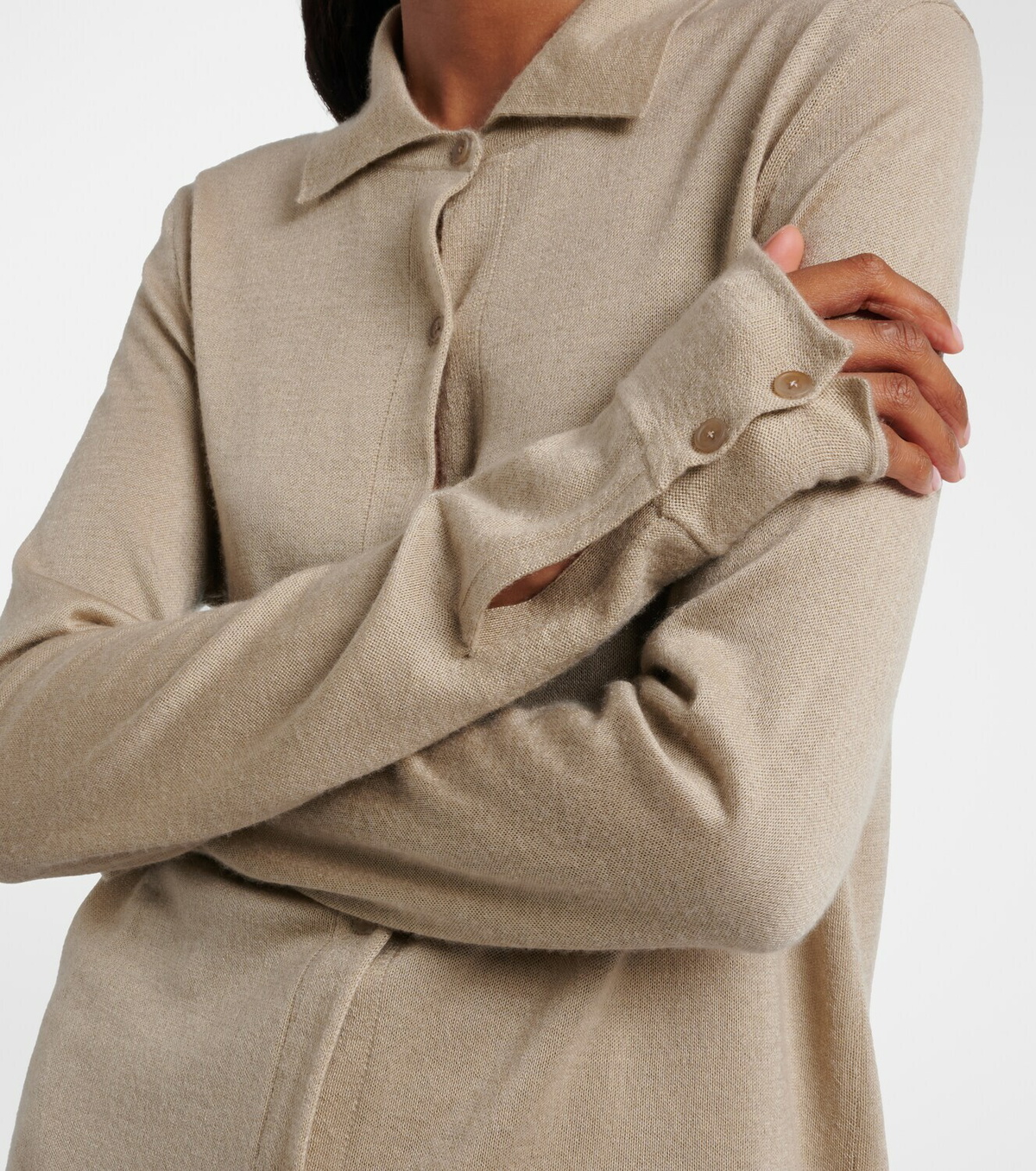The Row Ocari knitted cashmere and silk shirt