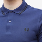 Fred Perry Authentic Men's Slim Fit Twin Tipped Polo Shirt in French Navy/Black