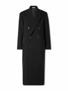 Auralee - Double-Breasted Wool Coat - Black