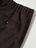 Brioni - Melbourne Slim-Fit Tapered Pleated Virgin Wool-Twill Trousers - Brown