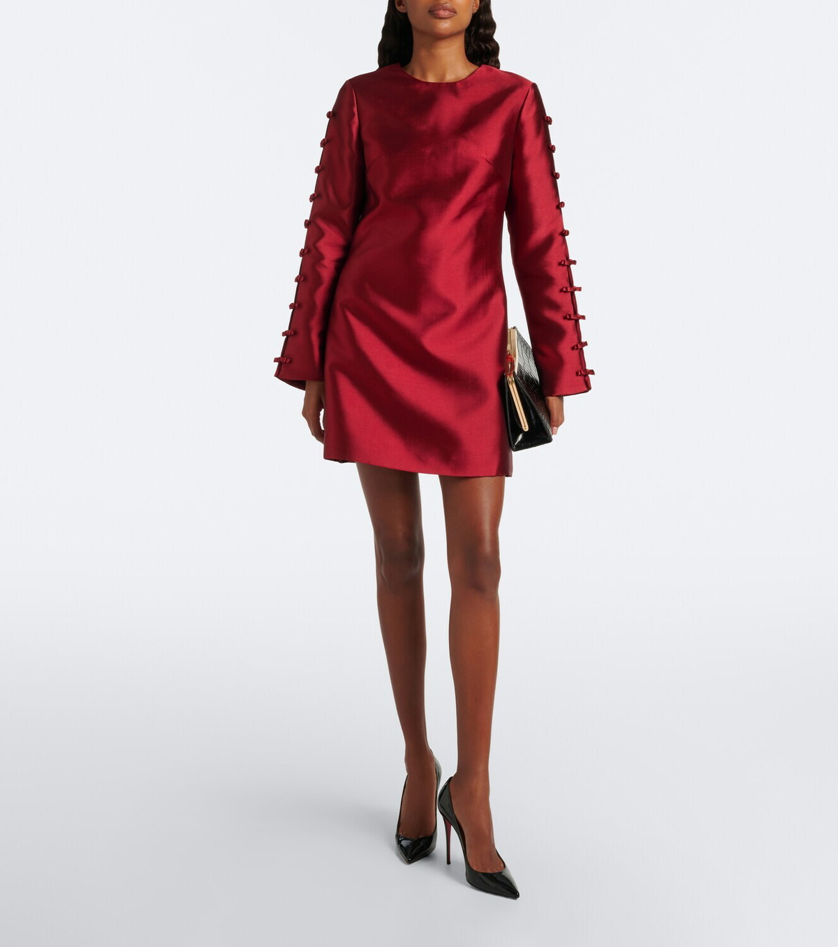 Simkhai Fiora bow-detail satin minidress