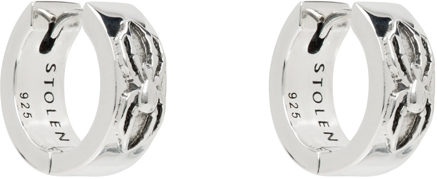 Stolen Girlfriends Club Silver Spider Huggie Earrings Stolen