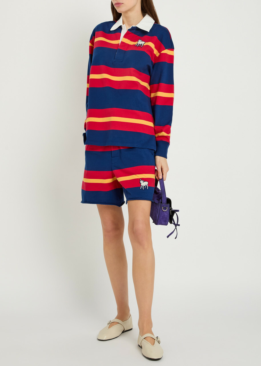 Mother The Breather Striped Cotton Shorts Multicoloured