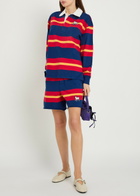Mother The Breather Striped Cotton Shorts Multicoloured