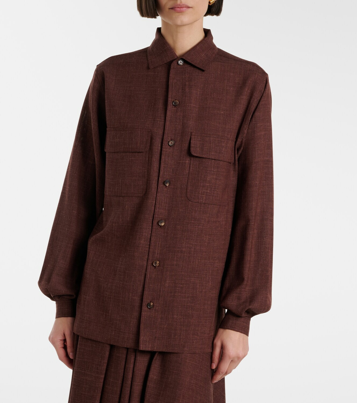 Loro Piana Ida wool, silk, and linen shirt